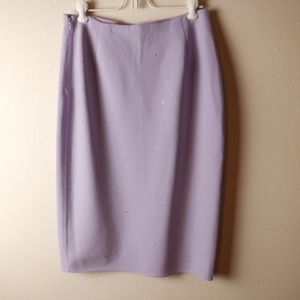 Michael Kors lilac bias skirt embellished with mini rhinestones , size 10 NWT